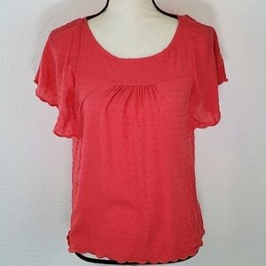 MAEVE Coral Short-Sleeve Top, size 0